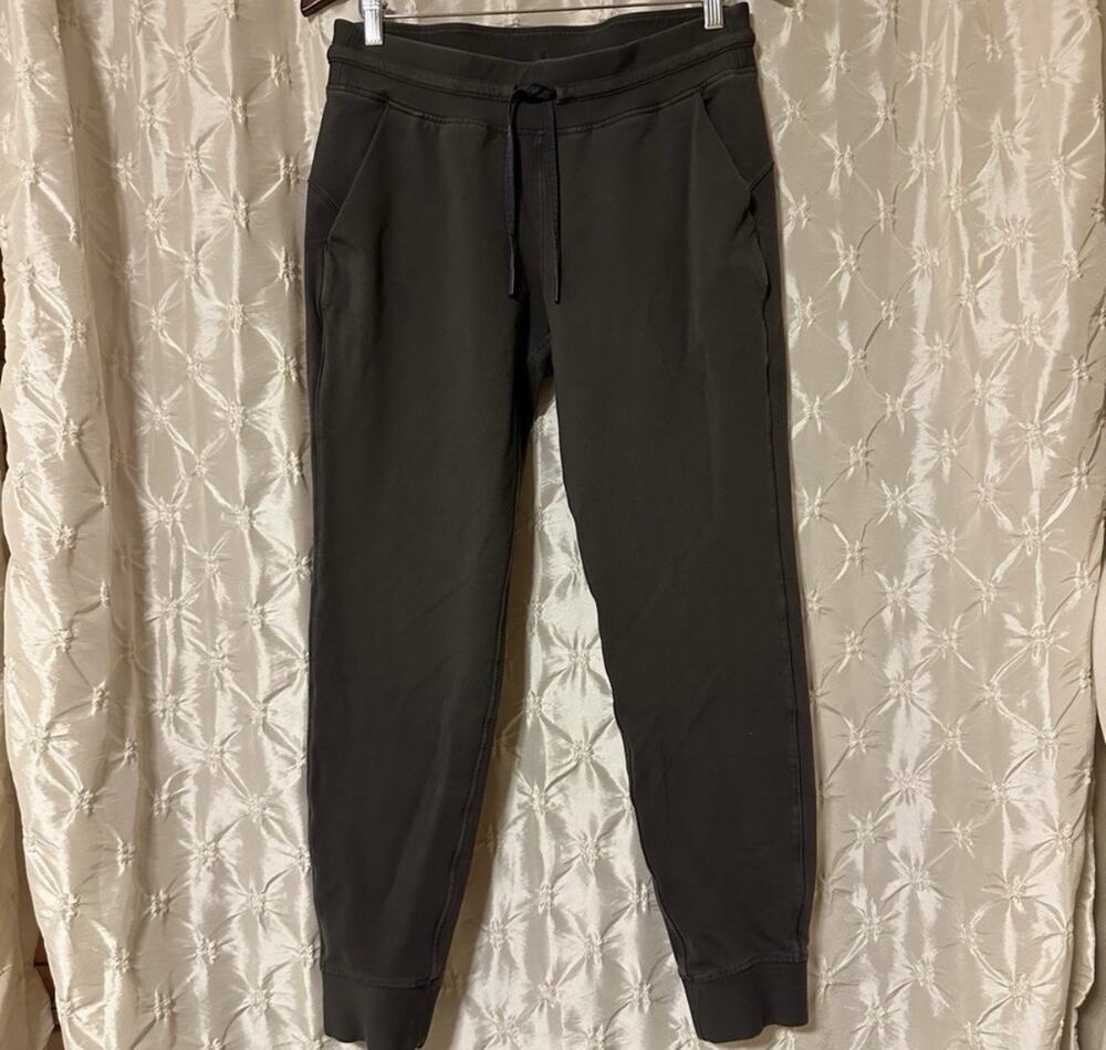 Lululemon Ready To Fleece Jogger 10 Charcoal Gray Pima Cotton High Rise Sweats